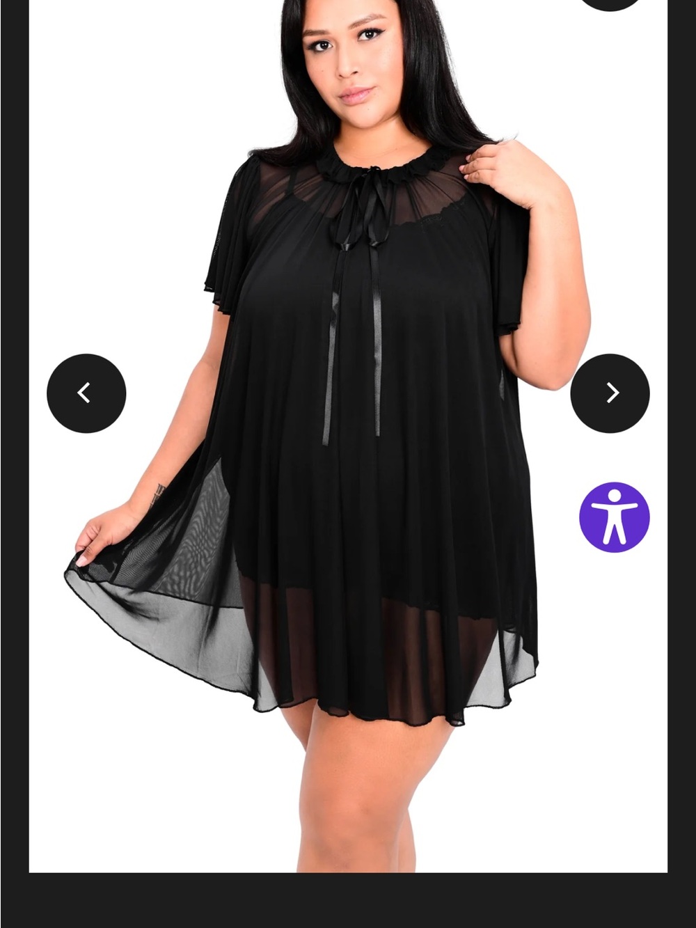 Foxblood Sophie Mesh Dress with Tie Neck - Picture 2 of 6
